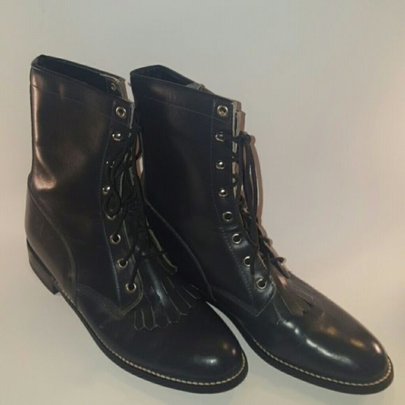 Diamond Brand Other - Diamond Brand Black Leather Lace Up Boots